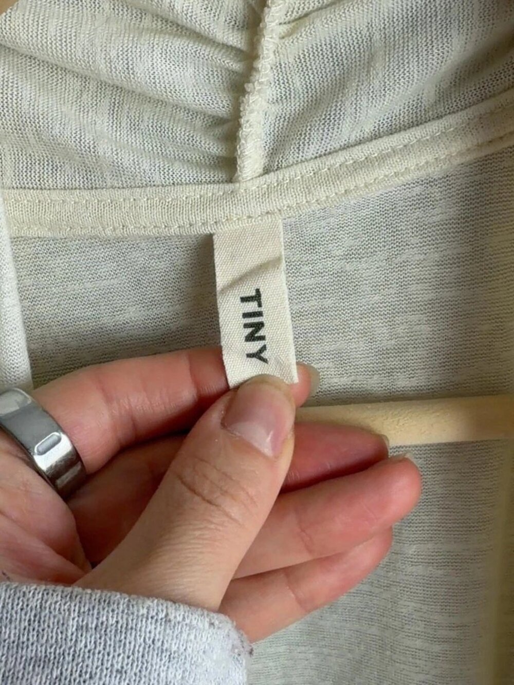 Free People TINY Mixed Media Draped Cardigan Ivory Cream Size Medium Women’s - Picture 3 of 8